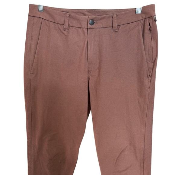 Lululemon Commission Pant Slim Tapered Fit In Reddish Pink Size 32 - Picture 4 of 13